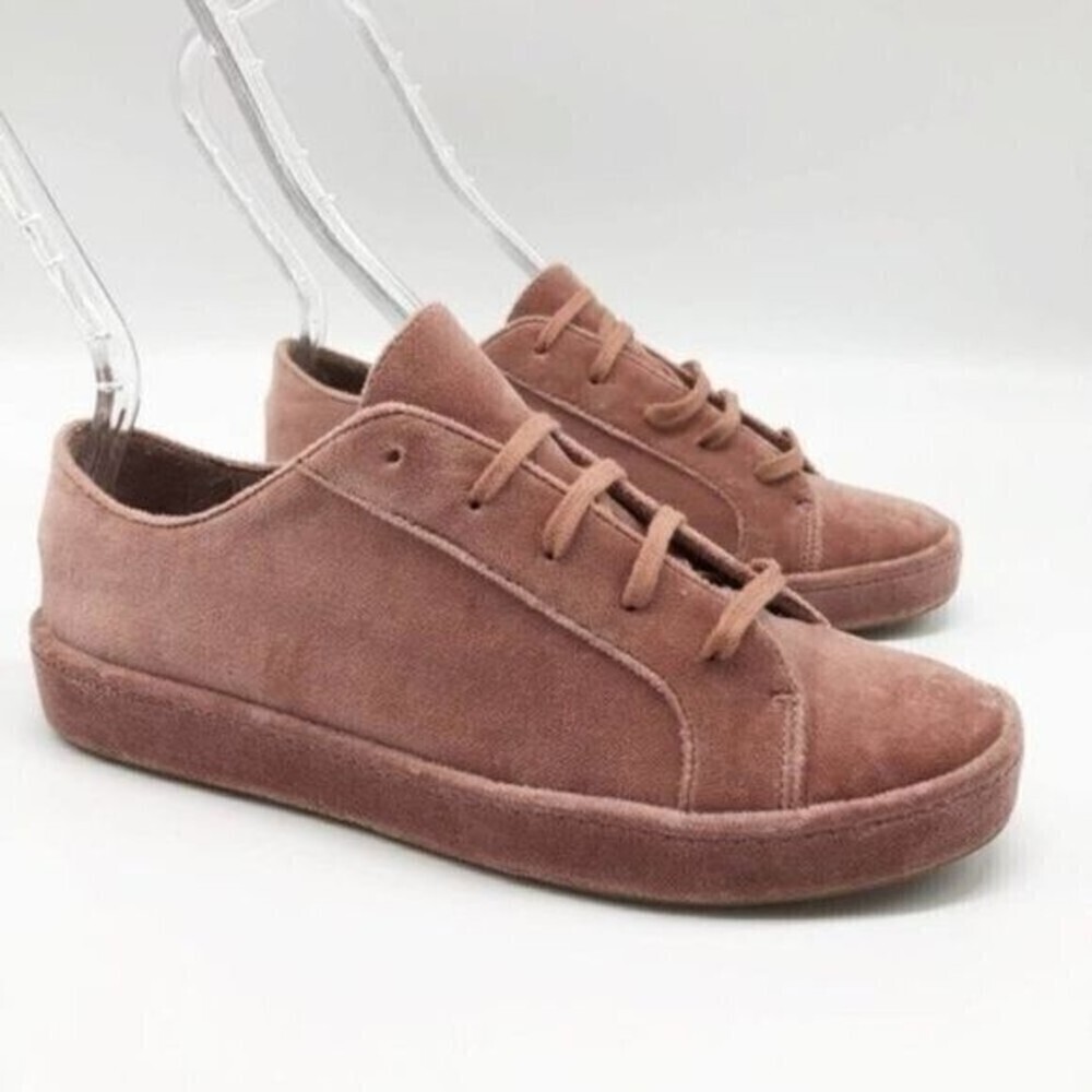 JOIE Daryl Velvet Light Mauve Low Top Sneakers